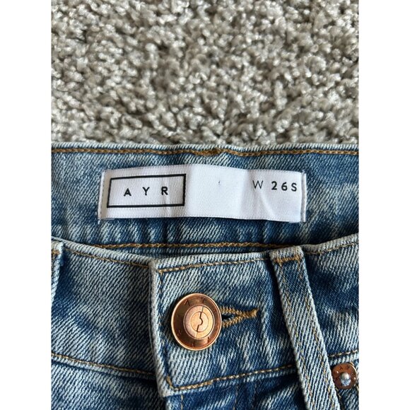 AYR Womens Sz 26S The Sugar High-Rise Straight-Leg Jeans Medium Wash - Picture 5 of 12